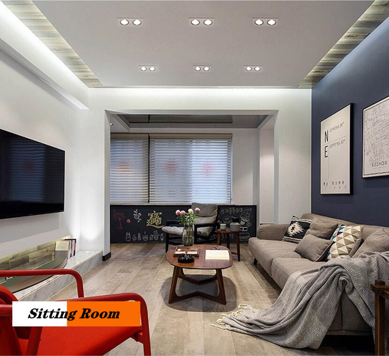 Square Recessed Dimmable COB LED Downlights 7W 9W 12W 18W 24W LED Ceiling Spot Lights 110-240V LED Ceiling Lamps Indoor Lighting