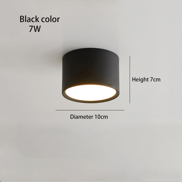 BRGT LED Surface Mounted Downlight 5W 7W 9W 12W SMD Ceiling Lamp Round Spot Lights AC85-265V Focos For Home Shop Indoor Lighting