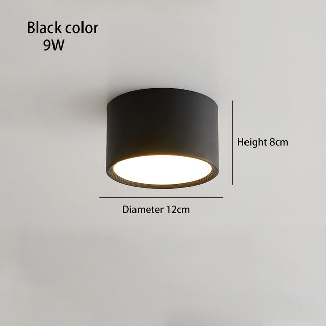 BRGT LED Surface Mounted Downlight 5W 7W 9W 12W SMD Ceiling Lamp Round Spot Lights AC85-265V Focos For Home Shop Indoor Lighting