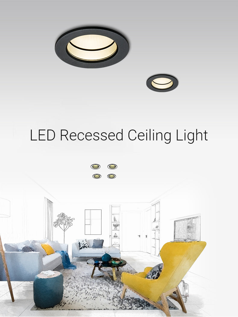 Anti-Glare Recessed Led Ceiling Downlight 3W 5W 7W 12W Under Cabinet Closet Dining Living Room Home Mini Spotlight Fixture Lamps