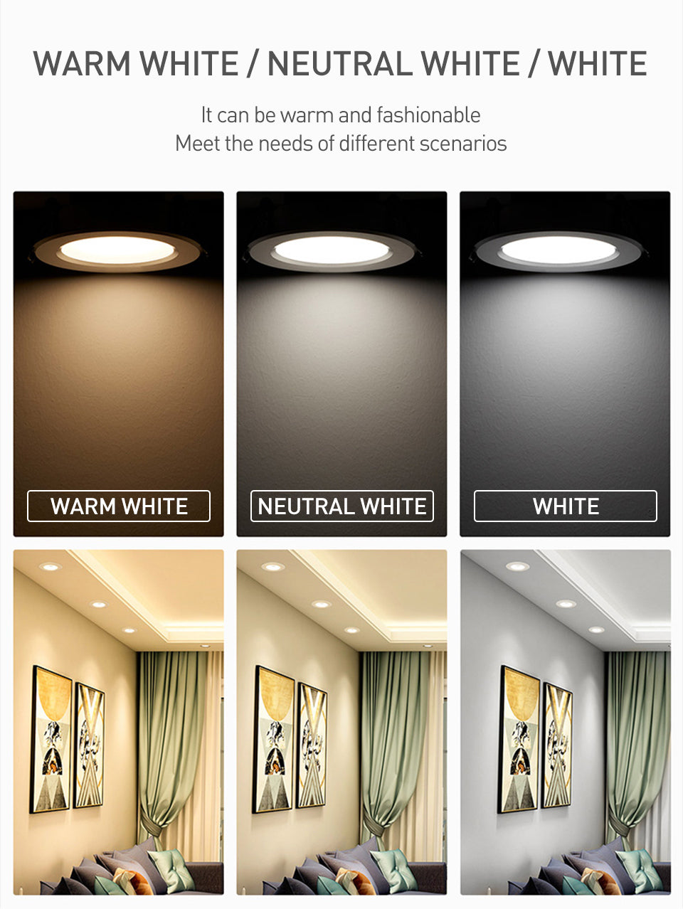 LED Downlight Recessed Round LED Ceiling Lamp 7W High Brightness 5PCS Warm White Cold White Day White AC220-240V No Need Driver