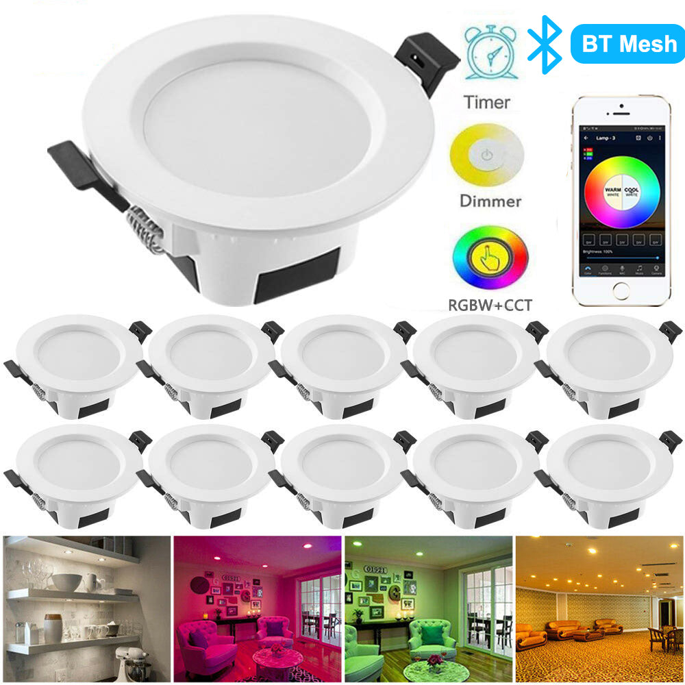 Smart Bluetooth-compatible APP LED Downlight RGB/WW/CW Ceiling Round Lamp 5W 9W 16 Color Changing Spot Light Indoor Lighting