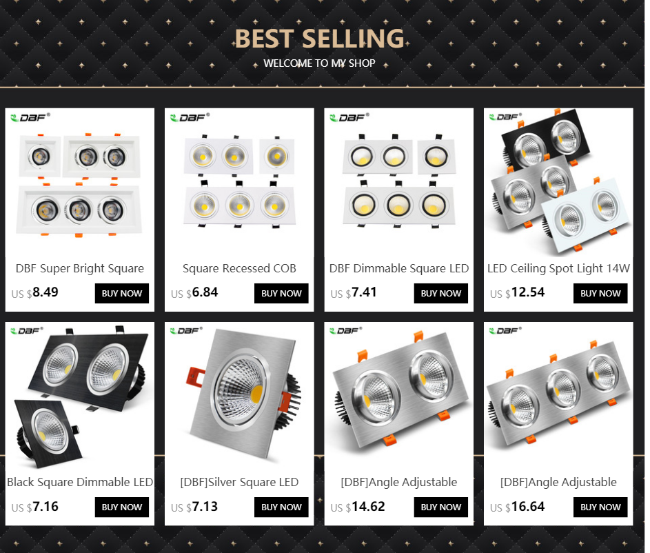 LED Ceiling Lamp 7W 9W 12W 15W COB Downlight LED 85-265V LED Recessed Down lamp led lights for home with led driver Dimmable