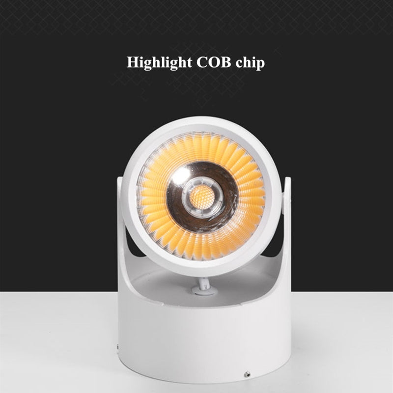 Dimmable rotating LED downlight surface mounted adjustment COB ac85-265V 5W7W10W12W15W LED ceiling spotlight