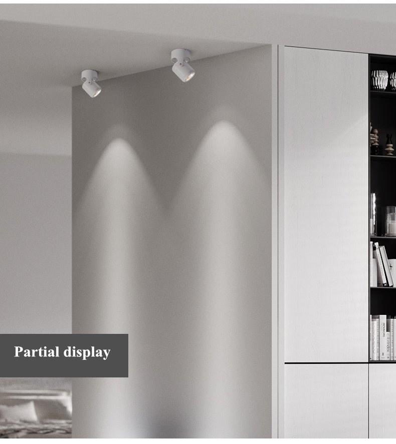 Dimmable rotating LED downlight surface mounted adjustment COB ac85-265V 5W7W10W12W15W LED ceiling spotlight