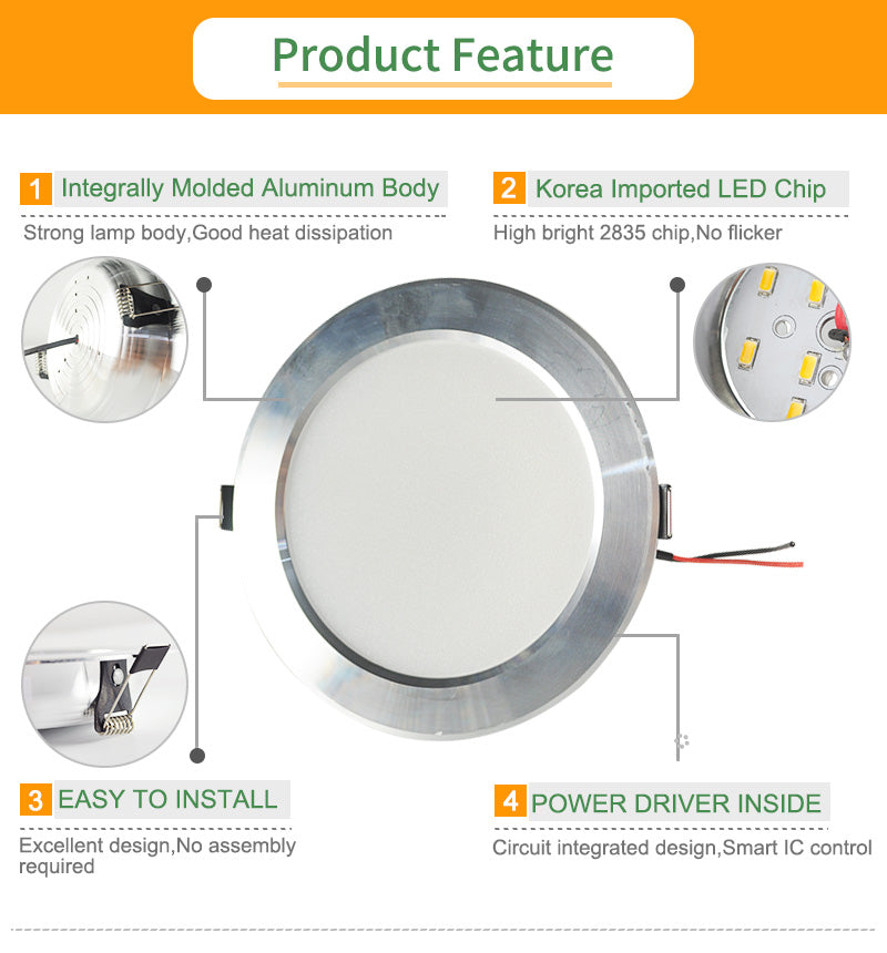 Kaguyahime LED Downlights 18W 15W 9W 5W 3W AC 220V 110V Ultra Thin Aluminum Spot Light For Living Room Down Light Ceiling lamp