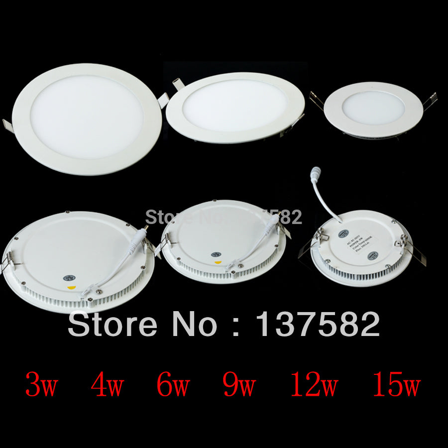 Super Bright LED Panel Downlight LED Ceiling Downlight Recessed LED Panel Light Driver Included AC85-265V 10pcs/lot Ceiling Downlight