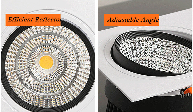 Super Bright LED Recessed Ceiling Lamp Square Downlight COB 7W 9W 12W 24W 36W LED Spot light decoration led light AC 110V 220V