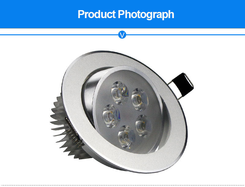 Round dimmable downlight 3W/6W/10W/14W/18W/24W/36W LED ceiling spotlight embedded high-power ceiling spotlight ac85-265V