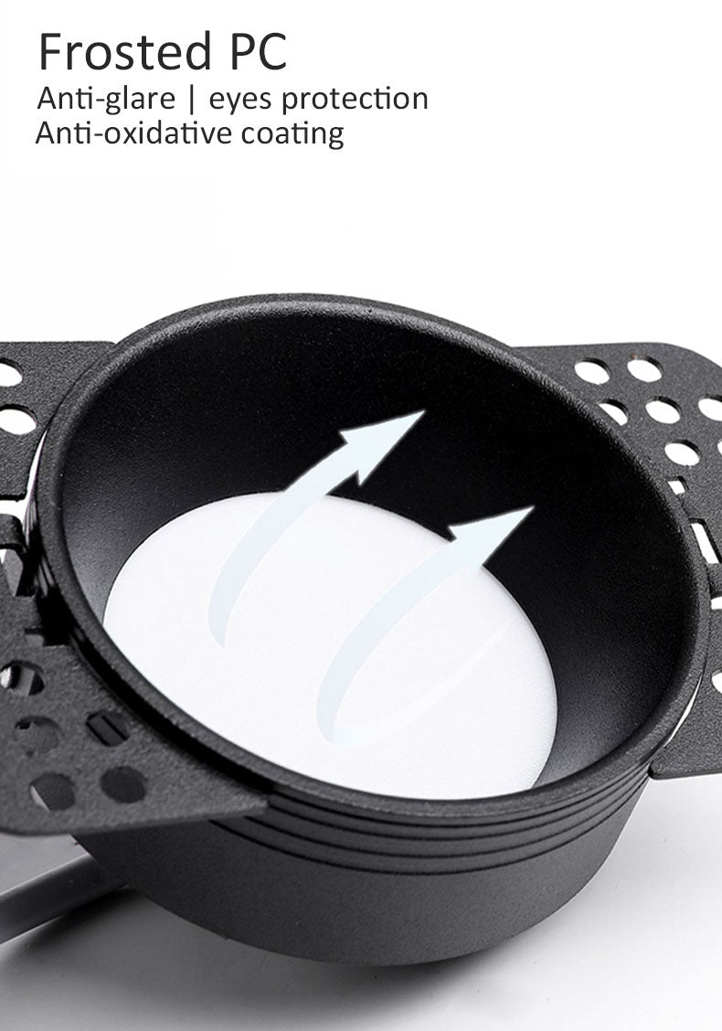 AC220V Recessed Anti Glare LED Downlights 7W 9W 12W Frameless LED Ceiling Spot Lights Background Lamps Bedroom Indoor Lighting