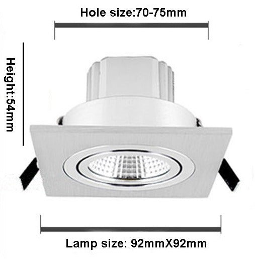 Ceiling Lamp 7W 9W 12W AC110V 220V LED Spot light Recessed decoration LED Dimmable Bright Square Downlight