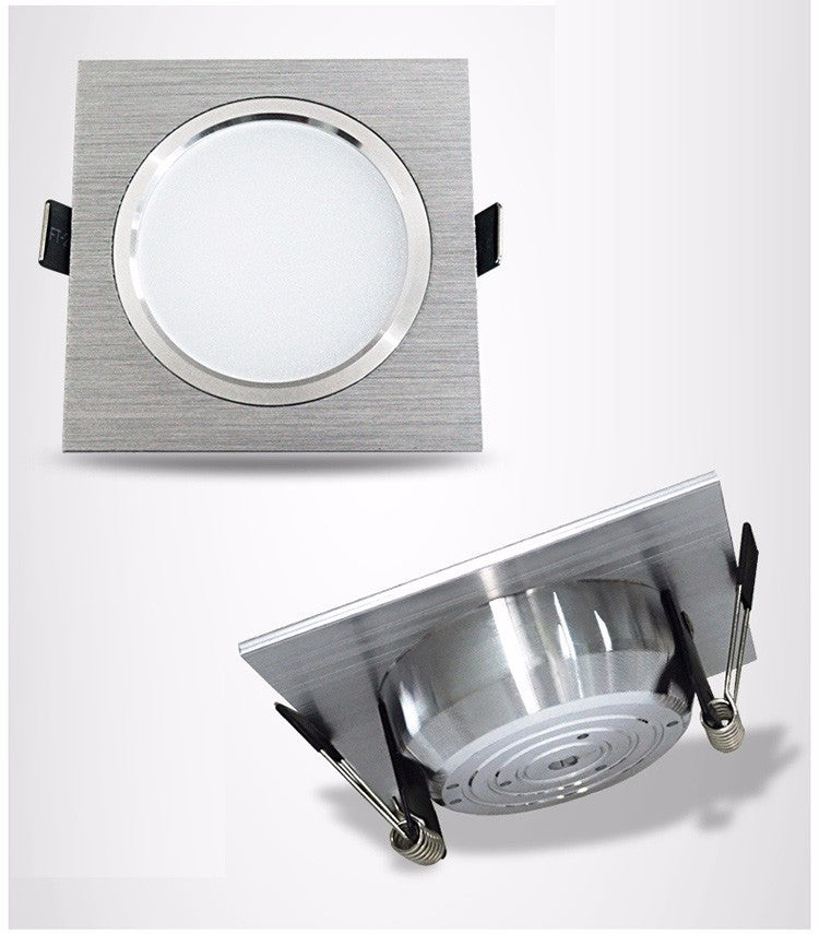LED Square Downlights 5W 10W Dimmable AC85-265V Brush silver LED Ceiling Lamp Down Light for Kitchen/Home/Office Indoor Lighting