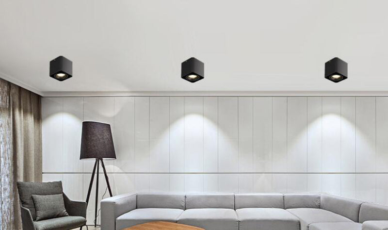 Square Surface Mounted Downlight Led Spotlight Aisle Living Room Without Main Light Adjustable Spotlight