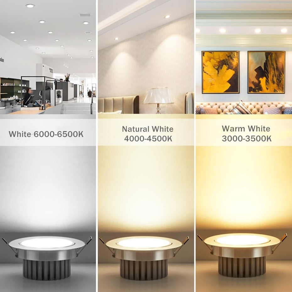 COB AC85-265V LED downlight 5W 9W 12W Warm White 3000k Pure White 6000k Spot Lights Indoorled downlight