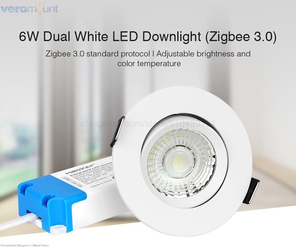 Miboxer Zigbee 3.0 Dual White LED Downlight DW2-06A-ZB 6W / DW2-12A-ZB 12W Round Ceiling Light AC100~240V LED Panel lamp