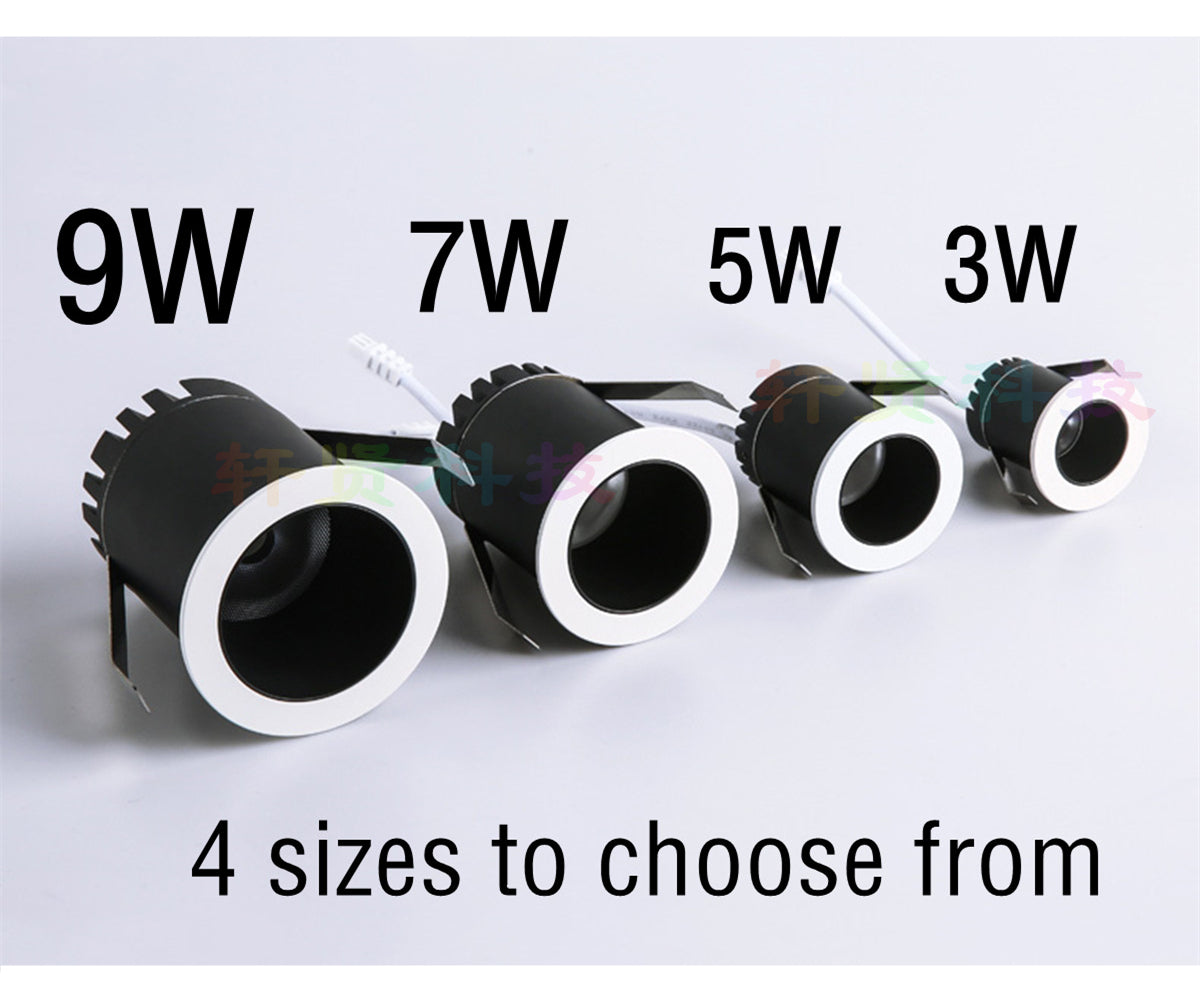 Mini Led Spot Downlights Recessed COB Dimmable Ceiling Light For Home Cabinet Showbox Hole Size 30mm