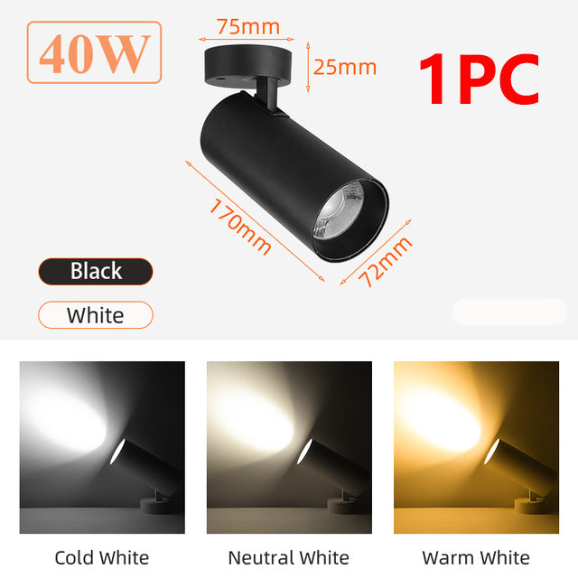 Foldable Led Downlights Lamp 220V 40W Led Spot Light Surface Mounted Spotlight Lamp Led Lighting Fixture for Living Room Kitchen