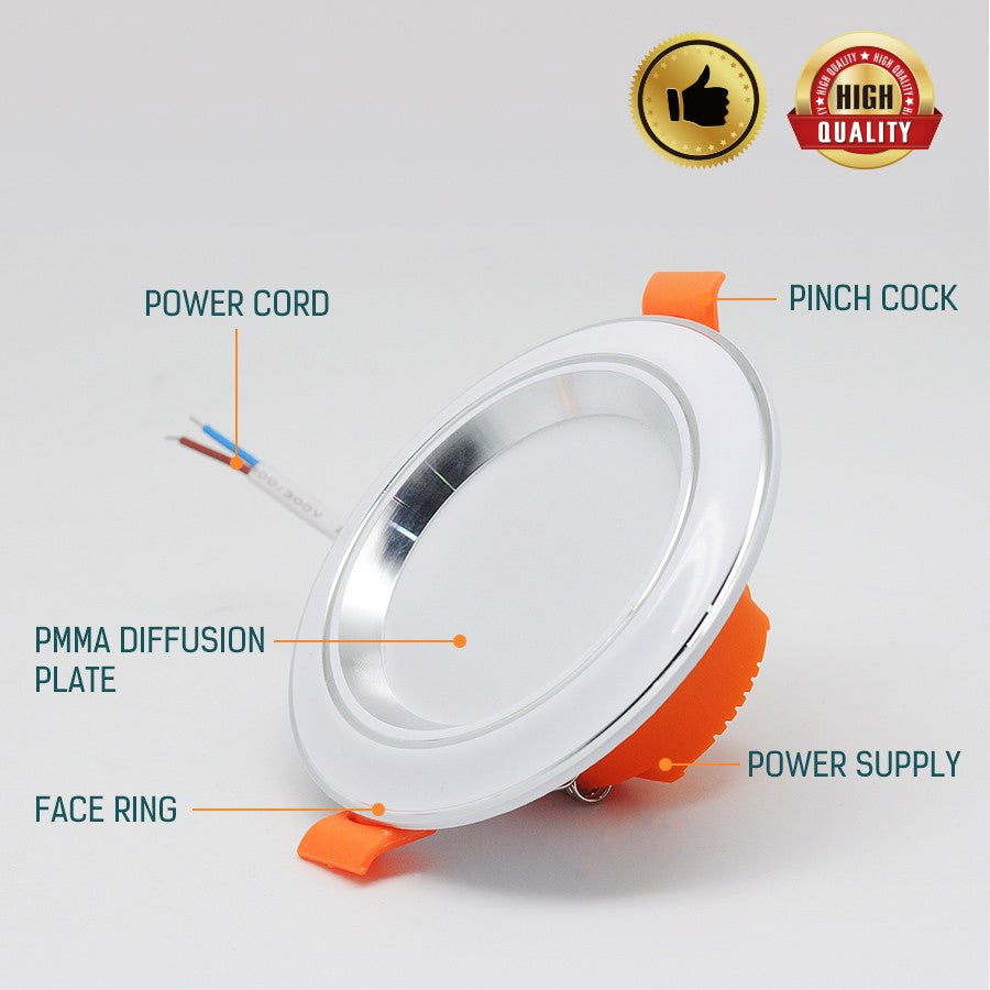 3 Color Dimmable LED Downlight 5W Recessed Ceiling Lamp 16 Pcs AC 85-220V Recessed Indoor Spot Lamp for Living Room Bar Office