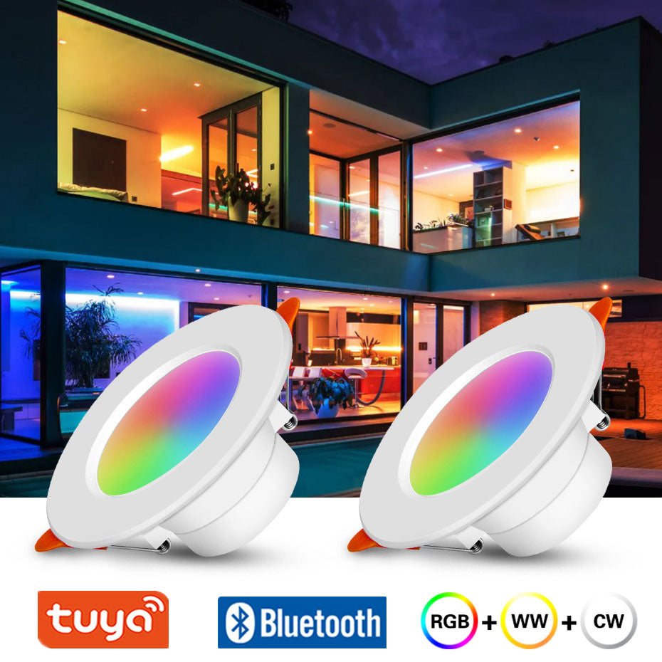 Smart Ceiling Lamp Dimmable LED Downlight RGB 10W Spot Led Recessed Light Tuya Bluetooth App Control Kitchen Indoor Lighting