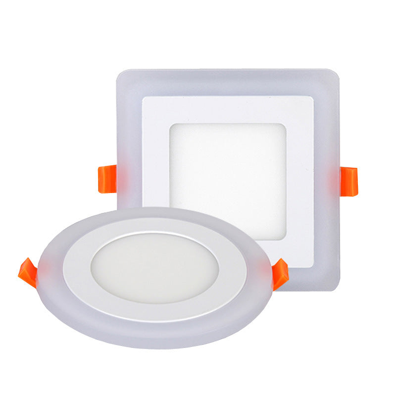 Ultra-thin LED Panel Light Recessed RGB Downlight With Remote Control 6W 9W 24W Round Square Double Color Ceiling Lamp Fixture