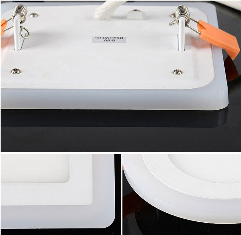 Ultra-thin LED Panel Light Recessed RGB Downlight With Remote Control 6W 9W 24W Round Square Double Color Ceiling Lamp Fixture