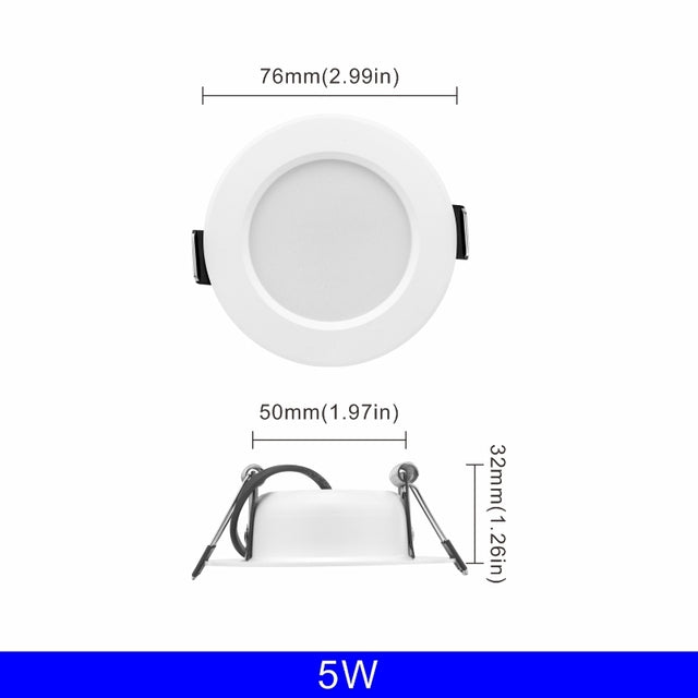 Led Downlight 3W 5W 7W 9W 12W 15W 220V 6pcs/lot Recessed Ceiling Light 3/4/5 inch Round Led Panel Down Light Spotlight Lighting