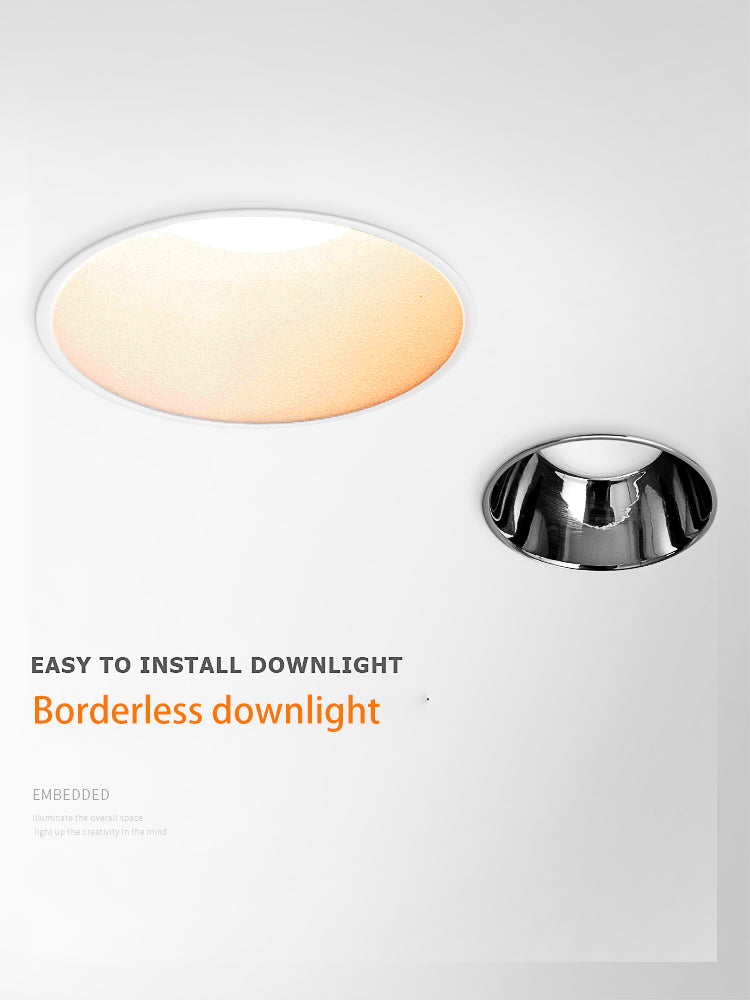 Saiyo LED Borderless Downlight 8W Spot Light Cut Hole 75mm Embedded Anti-glare Trimless Aluminum Recessed Lamp 85-265V For Home