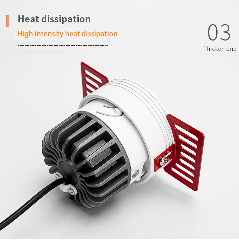 Saiyo LED Borderless Downlight 8W Spot Light Cut Hole 75mm Embedded Anti-glare Trimless Aluminum Recessed Lamp 85-265V For Home