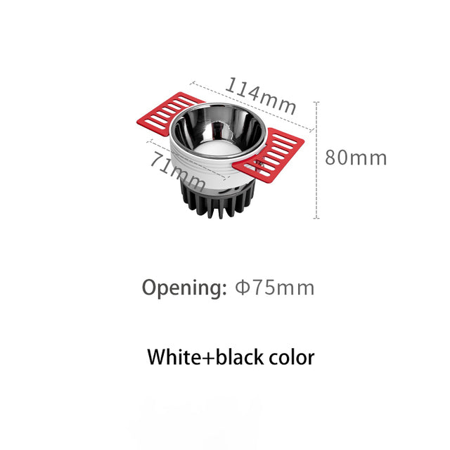 Saiyo LED Borderless Downlight 8W Spot Light Cut Hole 75mm Embedded Anti-glare Trimless Aluminum Recessed Lamp 85-265V For Home