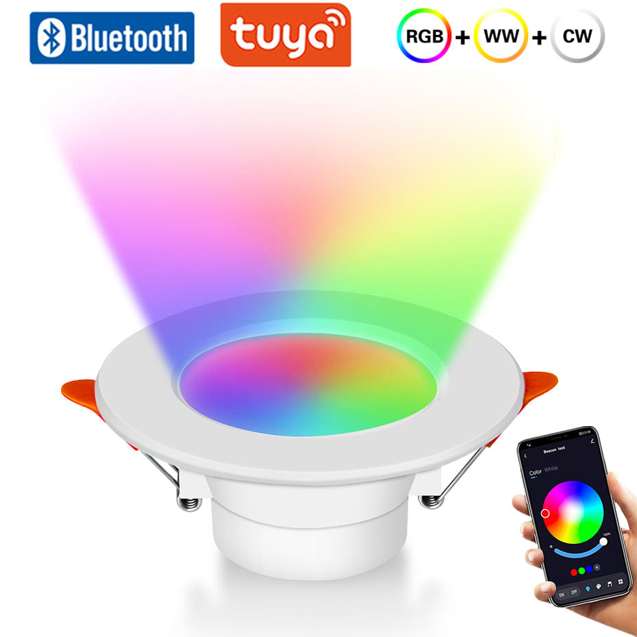 Smart LED Downlight Tuya Bluetooth App Control RGB Spot Led Recessed 10W Ceiling Lamp Indoor Lighting Dimmable Spotlights