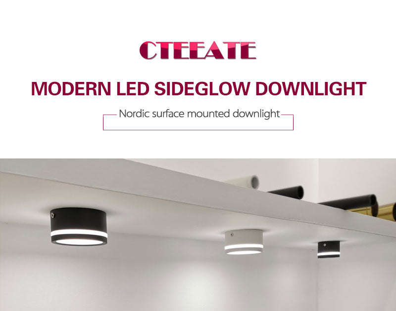 Surface Mounted LED Downlight Side Guide Light Lamp for Ceiling 5W 7W 9W 12W 15W 8Pcs Led Spot Lights Fixtures Indoor Lighting