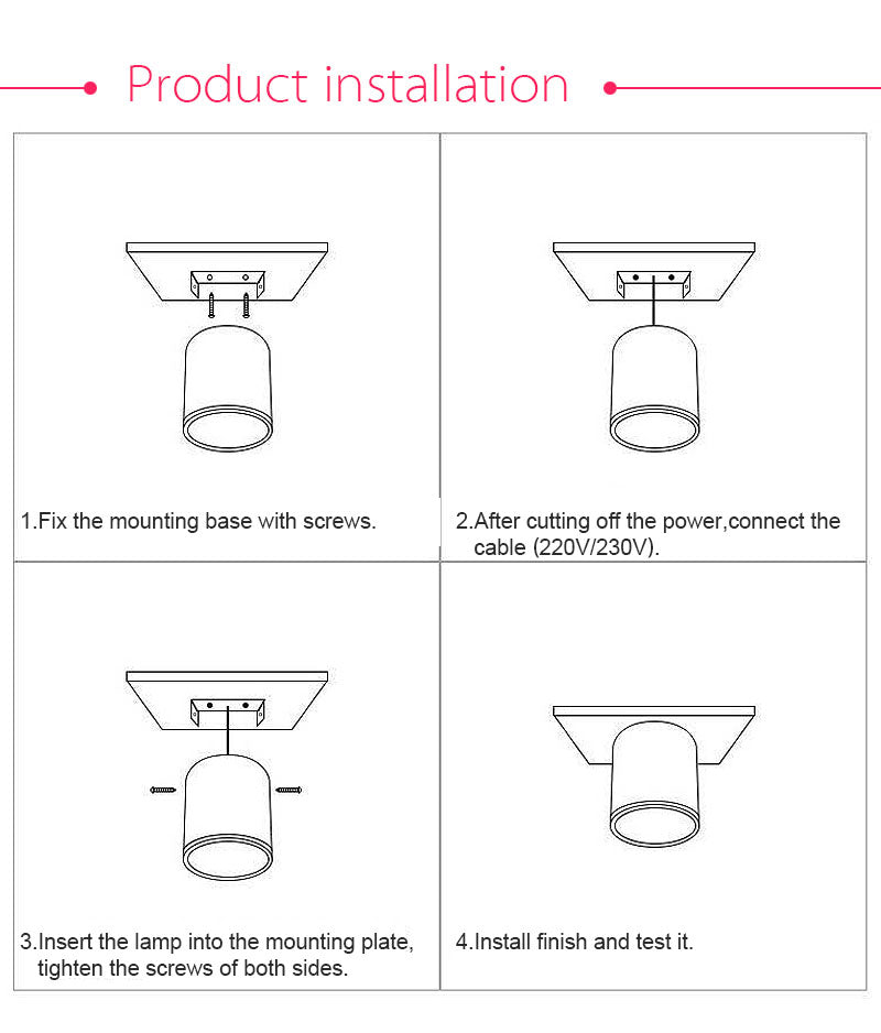 Surface Mounted LED Downlight Side Guide Light Lamp for Ceiling 5W 7W 9W 12W 15W 8Pcs Led Spot Lights Fixtures Indoor Lighting