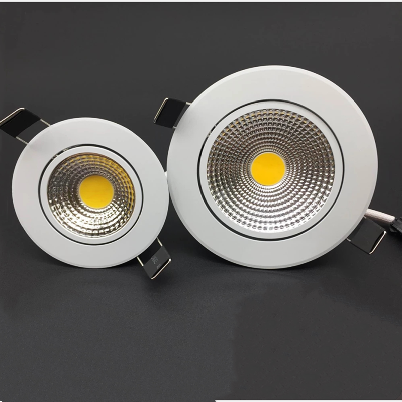 Dimmable LED downlight COB 5w 7w 12w AC220V ceiling light hotel living room bedroom kitchen LED lighting