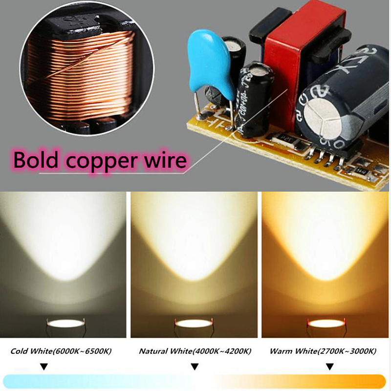 Dimmable LED downlight COB 5w 7w 12w AC220V ceiling light hotel living room bedroom kitchen LED lighting