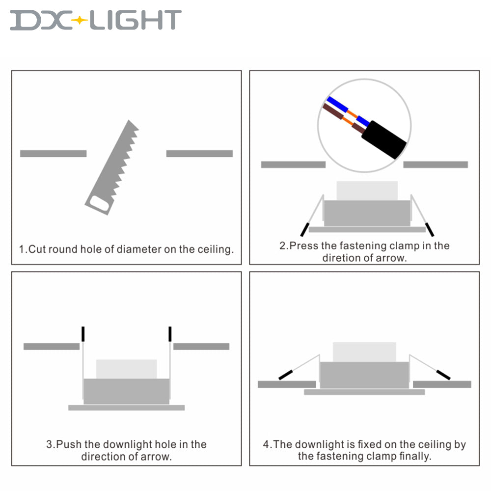 LED Downlight 220V Recessed Ceiling Lamp 5W 9W 12W 15W Tri-color light/white light/warm light 8PCS led Spotlight Indoor lighting