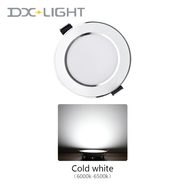 LED Downlight 220V Recessed Ceiling Lamp 5W 9W 12W 15W Tri-color light/white light/warm light 8PCS led Spotlight Indoor lighting
