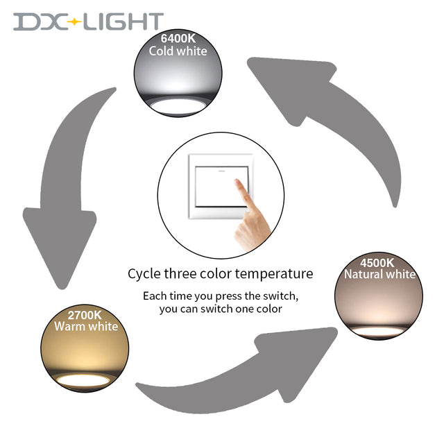 LED Downlight 220V Recessed Ceiling Lamp 5W 9W 12W 15W Tri-color light/white light/warm light 8PCS led Spotlight Indoor lighting