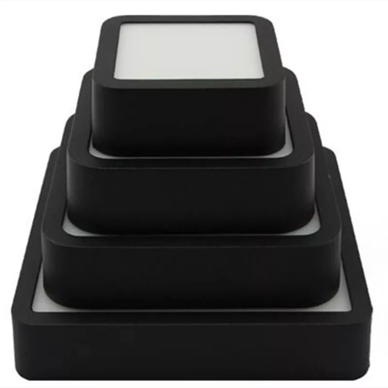 Black LED Panel Light 6W 9w 12W 18W 24w Surface Mounted LED Ceiling Lights AC85-265V Square Round LED Downlight