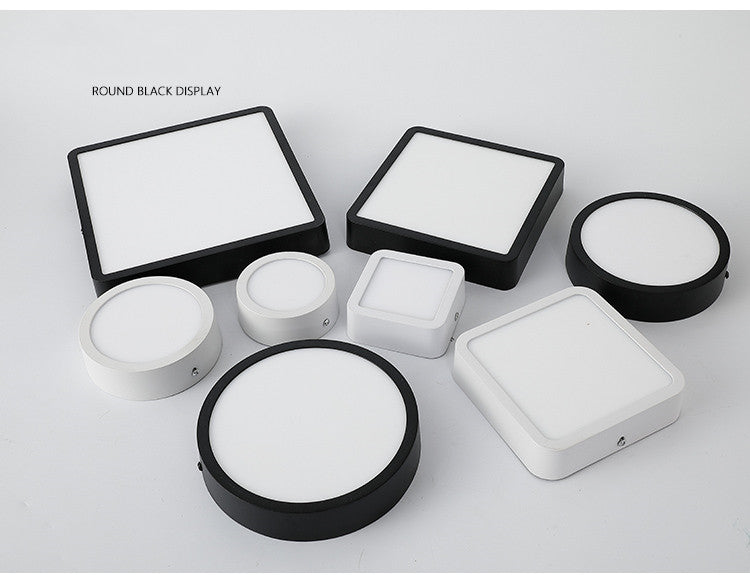 Black LED Panel Light 6W 9w 12W 18W 24w Surface Mounted LED Ceiling Lights AC85-265V Square Round LED Downlight