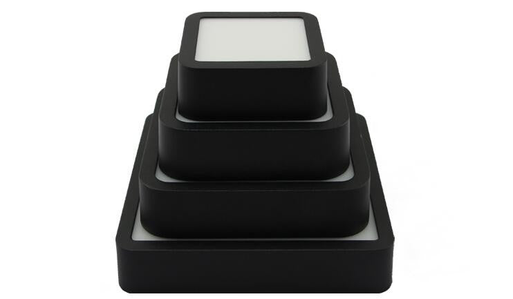 Black LED Panel Light 6W 9w 12W 18W 24w Surface Mounted LED Ceiling Lights AC85-265V Square Round LED Downlight