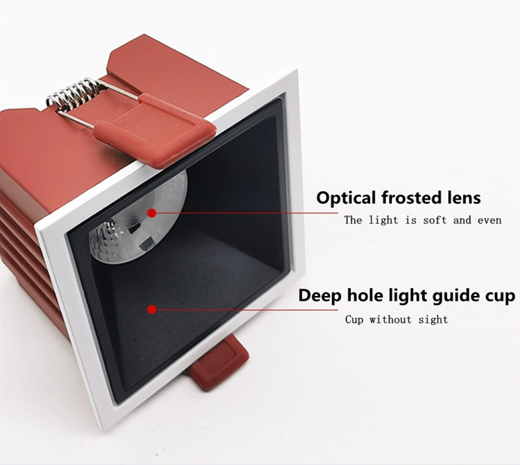 Dimmable 7W12W14W 24W Square Frameless NO Dazzling COB Recessed Downlight LED Ceiling Spot Light for Bedroom Living Room Kitchen