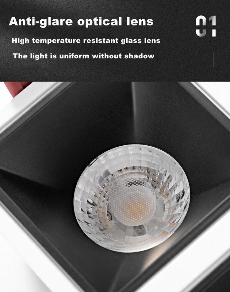 Dimmable 7W12W14W 24W Square Frameless NO Dazzling COB Recessed Downlight LED Ceiling Spot Light for Bedroom Living Room Kitchen