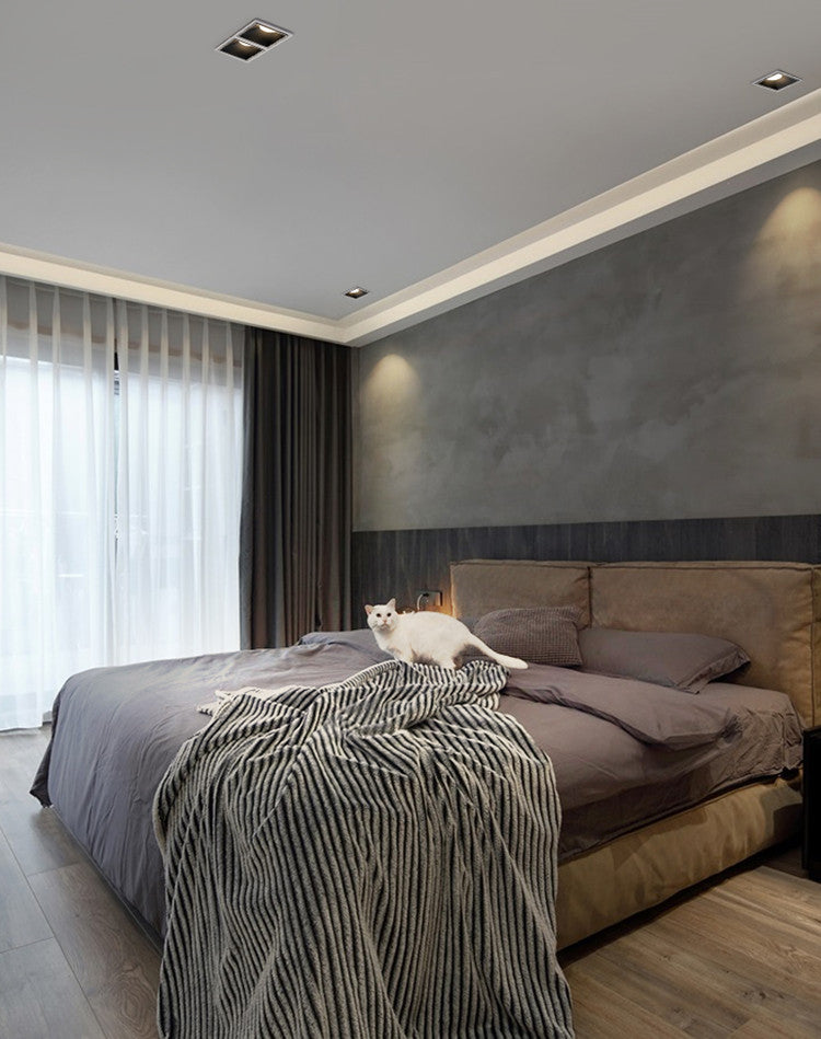 Dimmable 7W12W14W 24W Square Frameless NO Dazzling COB Recessed Downlight LED Ceiling Spot Light for Bedroom Living Room Kitchen