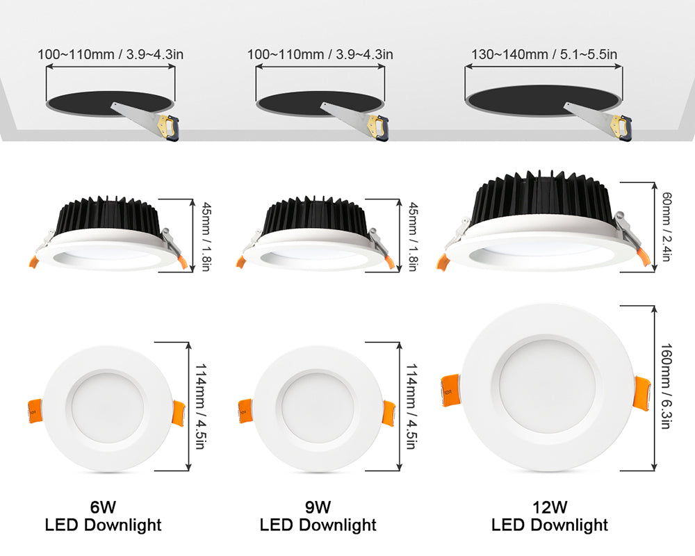 Gledopto 2PCS Zigbee Dimmable LED Recessed Downlight Color Changing Compatible with SmarThings Tuya APP Alexa Voice Control