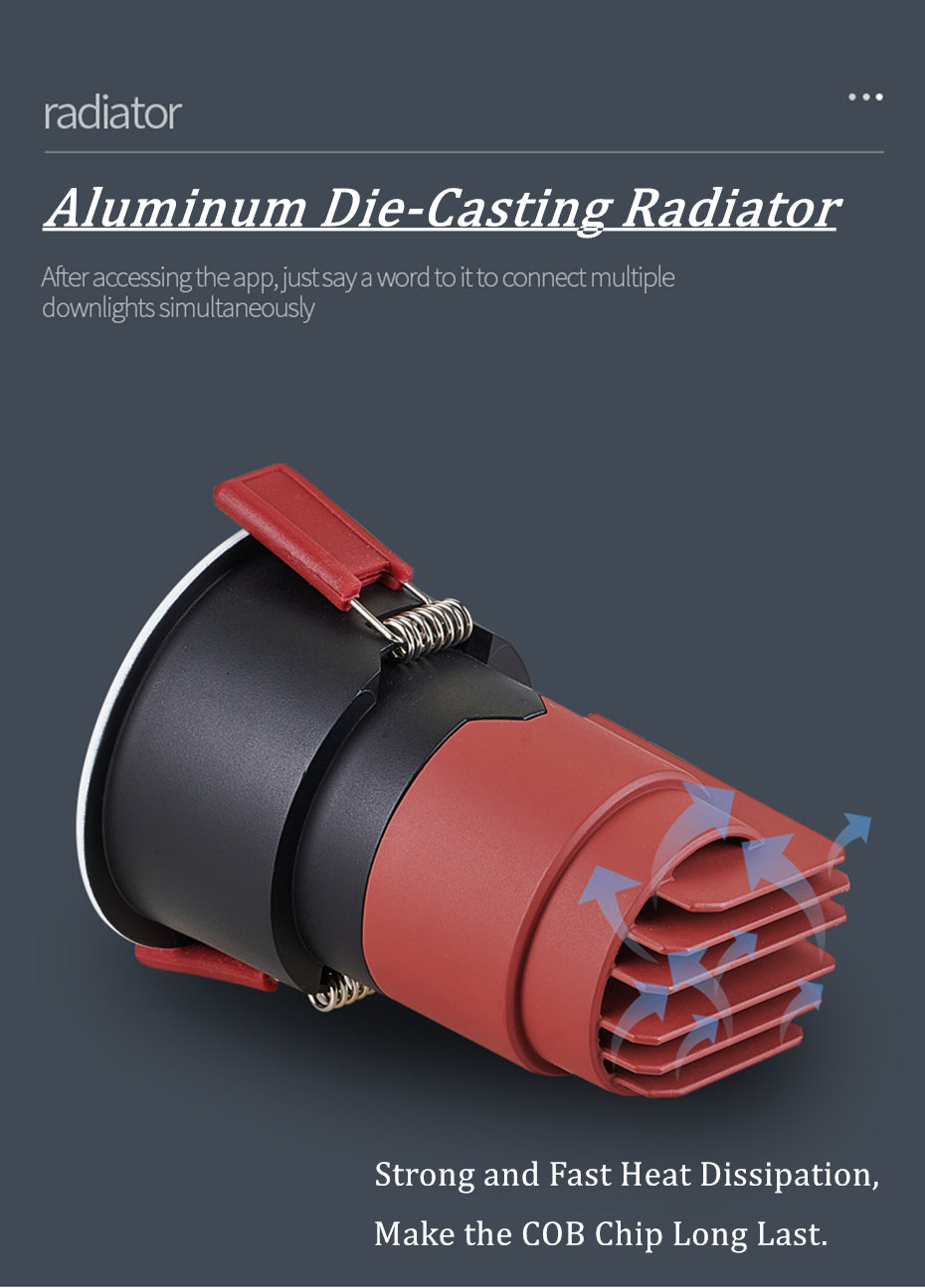 DBF 2021 Anti-Glare Round/Square Ceiling Spot Lights 7W 12W 15W Black Reflector Hotel Wall Washer Embedded Downlights Dimmable