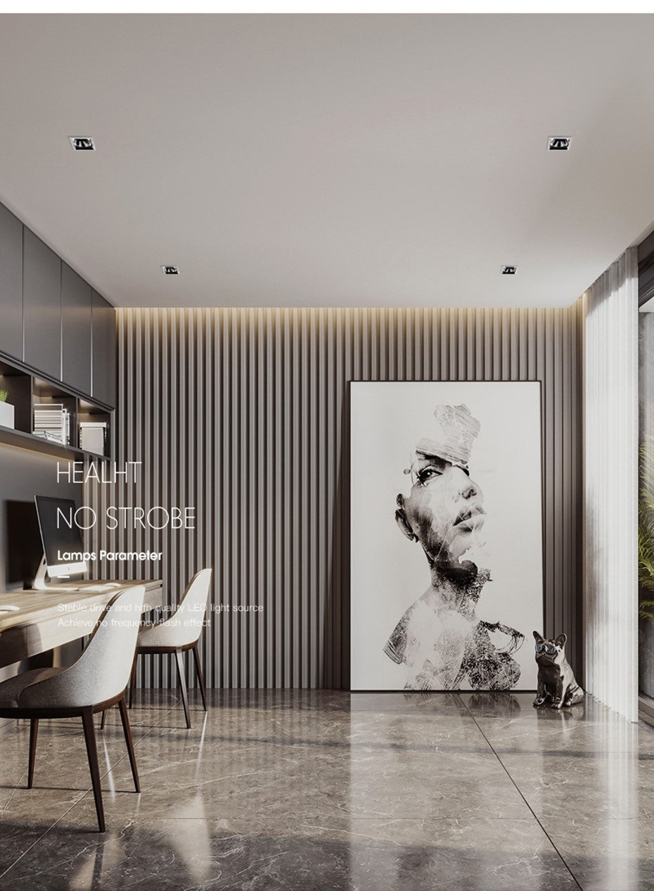 DBF 2021 Anti-Glare Round/Square Ceiling Spot Lights 7W 12W 15W Black Reflector Hotel Wall Washer Embedded Downlights Dimmable