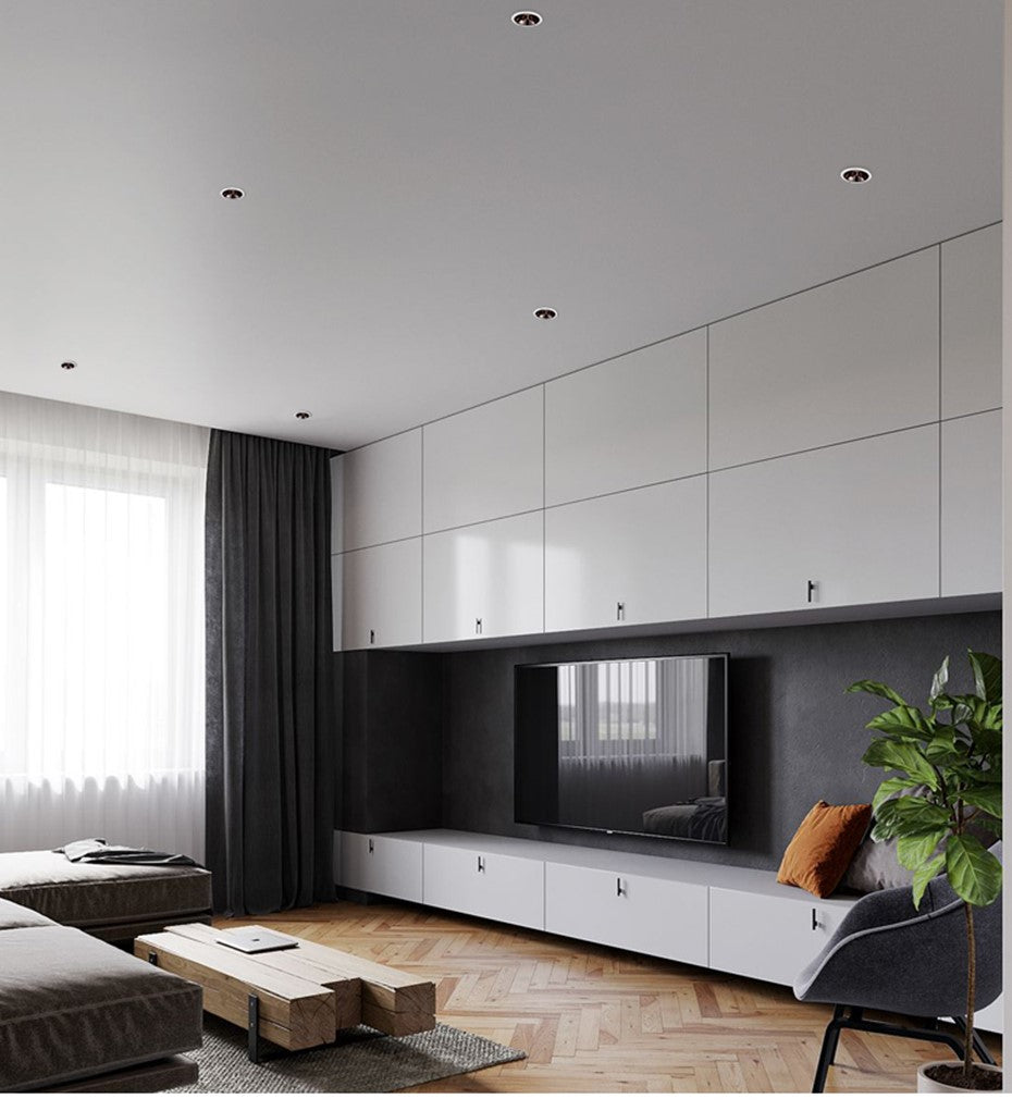 DBF 2021 Anti-Glare Round/Square Ceiling Spot Lights 7W 12W 15W Black Reflector Hotel Wall Washer Embedded Downlights Dimmable