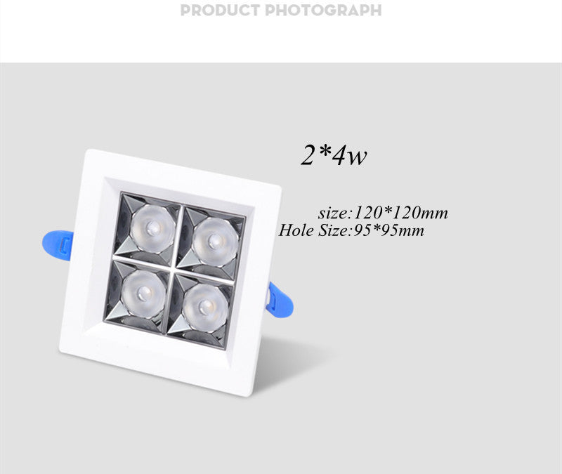 Recessed Square LED Downlights 8W 18W 20W COB LED Ceiling lamps AC220V LED Spot Lights room Hotel clothing store Indoor Lighting