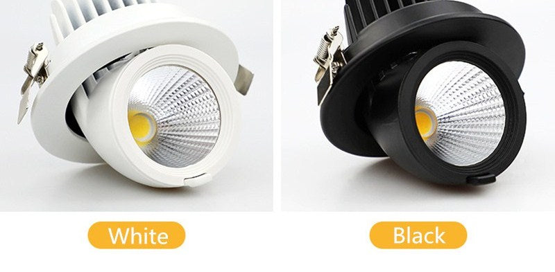 Recessed LED Downlight Angle Adjustable Built-in LED Spot light Encastrable AC220V White Black 5W 7W 10W 20W for Indoor Lighting