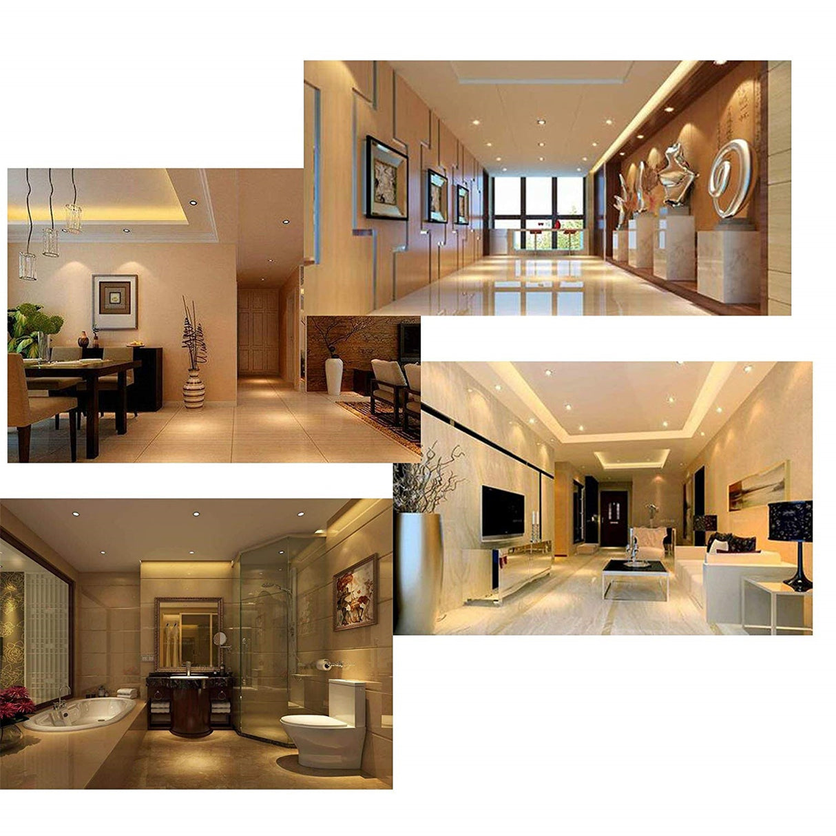 Dimmable LED COB 2.16in Recessed Ceiling Downlight Spotlight Lighting 110V 220V 3W 30W Equivalent Light Bright Lamps with Driver